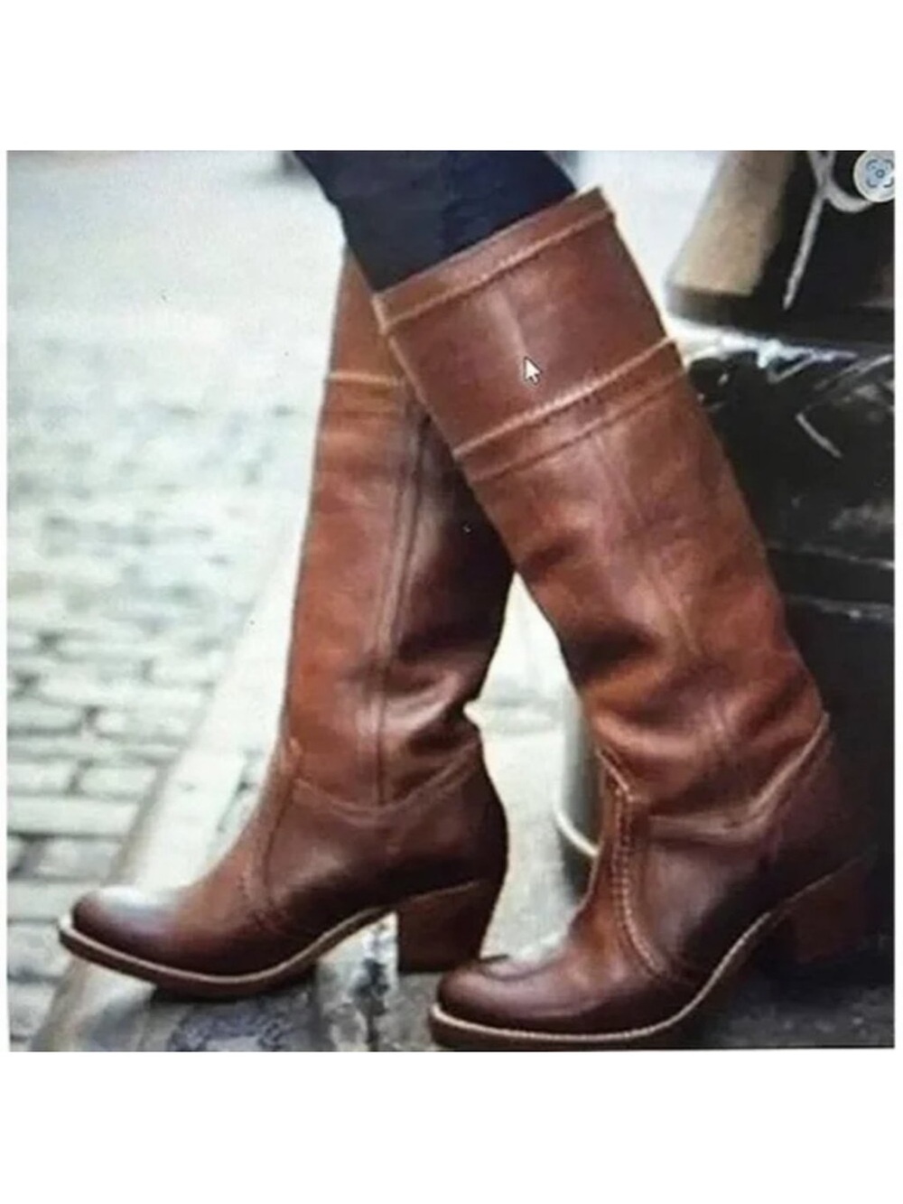 Frye Jane stitch tall boots brown size 7
